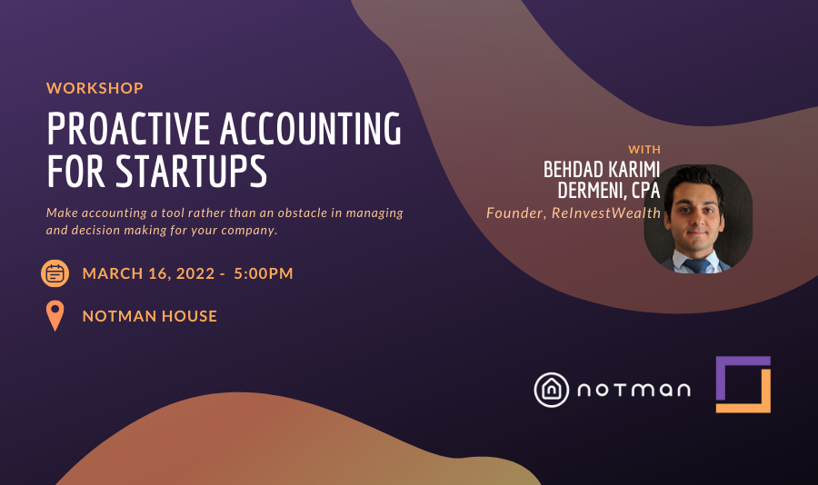 Accounting for startups workshop at Notman house