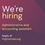 We're hiring administrative and accounting assistant